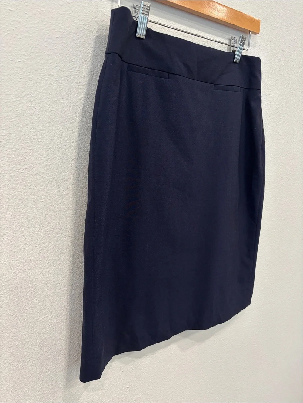 Banana Republic Women’s Wool Blend Classic Navy Pencil Skirt Size 8